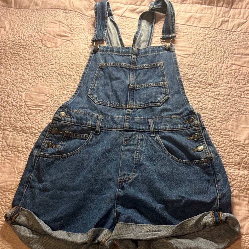 Free People Blue Denim Jeans Overalls